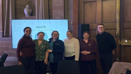 Dr Sukumaran Suganya (Obs and Gynae Consultant), Anneka Moore (Housekeeper), Lisa Taylor (COPD nurse), Abbie Le-Blancq (ANC Ward Manager), Samantha Jones (Domestic Assistant), Sean Grant (Sustainability Manager).jpg